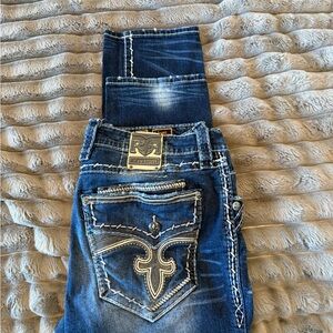 Men’s Rock Revival Dark Blue Boot Cut Jeans